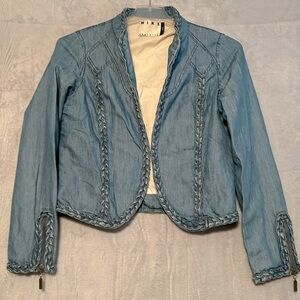 Mike Gonzalez chambray denim braided jacket size large